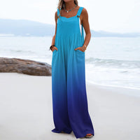 Loose-fit Jumpsuit With Printed Patchwork And Pockets