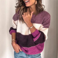 New Fallwinter Womens Long-sleeve Striped Sweater