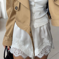European And American-style Satin Lace-trimmed Shorts