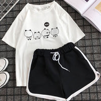 Summer Cute Short Sleeve Shorts Suit Home Wear