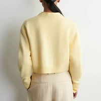 Stylish Minimalist Loose Fitting Casual Womens Long Sleeve Top