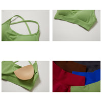 Seamless Knitted Yoga Straps Cross Motion Workout Bra