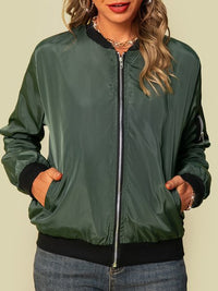 New Autumn Solid-Color Womens Fashionable Zippered Outer Jacket In European