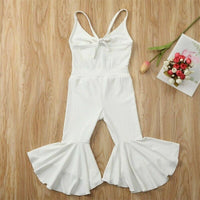 Hang Strip Solid Color One-piece Two-color Solid Color Fashion Sleeveless Jumpsuit For Baby Girl