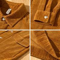 Men's Corduroy Shirt Coat Loose Cotton Casual Shirt