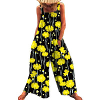Women's Printed Ladies Bib Wide-Leg Jumpsuit