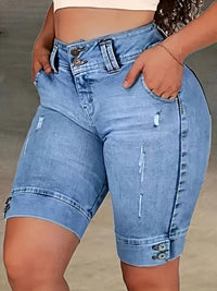 Women's Fashionable Slim-Fit Denim Shorts