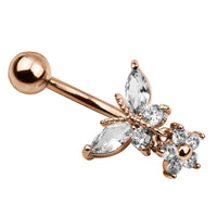 Creative Butterfly Zircon Umbilical Button Umbilical Ring
