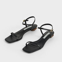Women's One-strap Square Toe Low Heel Sandals