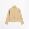 Fashionable Single-Breasted Chunky-Knit Turtleneck Cardigan Sweater