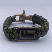 Braided Paracord Bracelet With Survival Zinc Alloy Adjusting Buckle