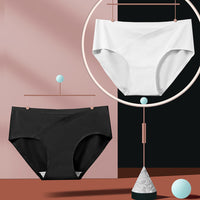 Female Plus Size Low Waist Seamless Ice Silk Briefs