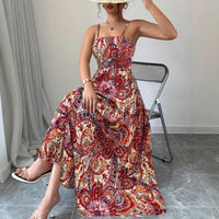 Summer New Casual Elegant Ruched Strap Maxi Dress