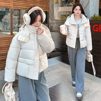Letter Printing Stitching Loose Cotton-padded Clothes