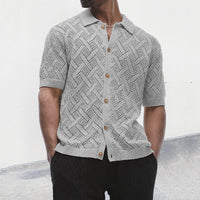 Fashion Personality Short-sleeved Hollow Sweater Men