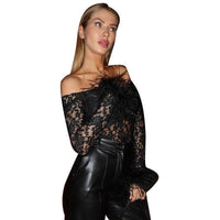 Autumn Women's Lace Feather Long-sleeved Top