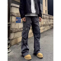 Retro Street Large Workwear With Pocket Casual Pants