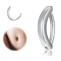 Simple Retro Stainless Steel Smooth Navel Nail