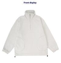Retro Vibe Simple Heavy Industry Fleece Pullover