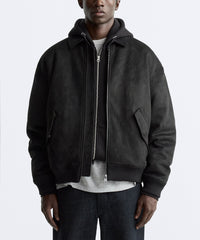 Men's Quilted Suede Texture Lapel Jacket