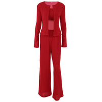 Simple Christmas Pajamas Long-Sleeve Top And Pants Set For Women To Stay Warm