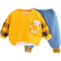 Children's Foreign Style Baby Net Red Fashionable Sweater Suit