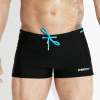 Men's Flat Angle Large Medium Waist Solid Color Beach Trunks