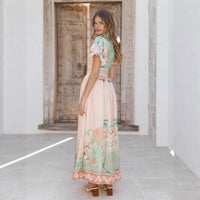 Loose, Casual Mid-length Dress With A Belted Waist