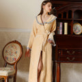 Fleece-lined Extra-thick Long Bathrobesweet And Feminine Loungewear For The Home