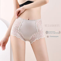 Lace Hollow Seamless Underwear Women's Antibacterial Breathable Cotton Crotch High Waist Hip Lift Briefs