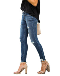 Temperament Commuter Ripped Jeans Women's Feet Pencil Pants