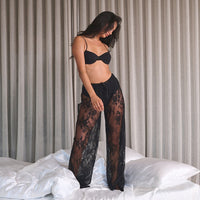 Womens Sexy Fashionable Lace High-Waisted Pants