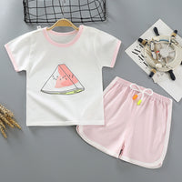 Children's Short-sleeved Suit Two-piece Cotton Suit