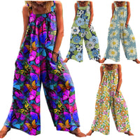 Women's Leisure Fashion Polyester Print Jumpsuit