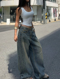 Versatile Design Casual Wide-leg Draggle-tail Trousers