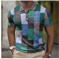 Cross-border European And American Men's Fashion Trend Digital Printing Plaid