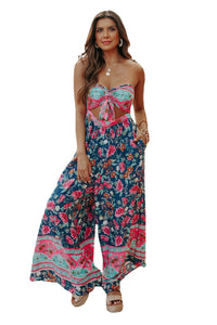 Ladies Fashion Print Sexy Beach Jumpsuit