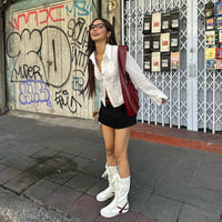 Commuter Professional Waist-controlled Lace-up Shirt Hot Girl Street
