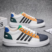 Men's White Shoes New Trendy All-match Low Casual Shoes