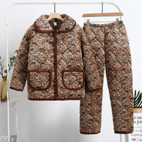 Women's Fashion Coral Fleece Three-layer Thickened Fleece-lined Warm Loungewear