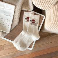 Women's Socks Winter Thickening Wool Socks Cartoon Scarf