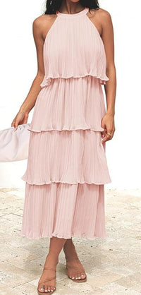 Womens Fashionable Casual Elegant Halterneck Dress