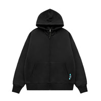 350g Velvet Padded Loose High Zipper Hooded Sweater