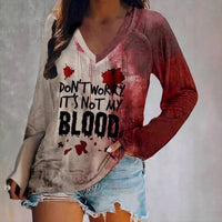 Women's Long-sleeve Printed Crew-neck Top