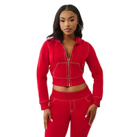 Stylish Casual Solid-color Hooded Cardigan Two-piece Set