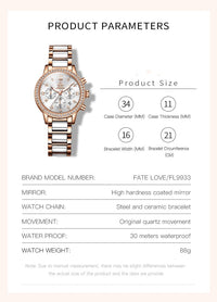 Simple Rhinestone Quartz Watch Waterproof Women's Watch