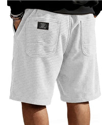 Multi-Pocket Embroidered Drawstring Elastic Waist Casual Shorts