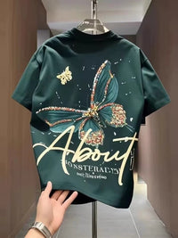 Men's Casual Bottoming Top With Butterfly Pattern