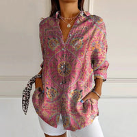 New Women's Summer Long-sleeve Printed 3D Floral Top