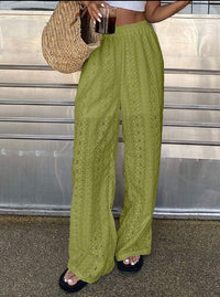 Embroidered Casual Elastic-waist Trousers Versatile And Easy To Style